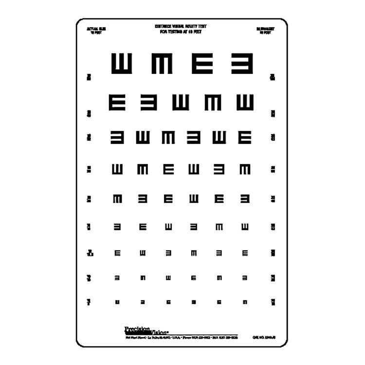 10 ft: Illiterate Tumbling E (9 Line) Chart