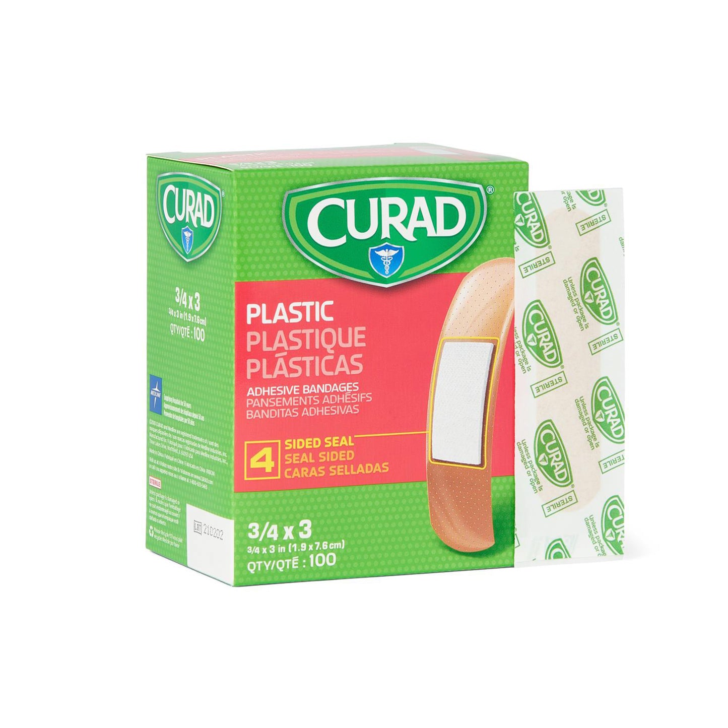 CURAD Plastic Bandages 3/4 x 3