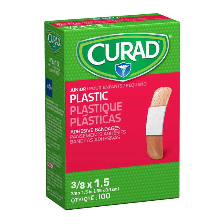 CURAD Plastic Bandages - Junior 3/8" x 1 1/2" (100-ct)