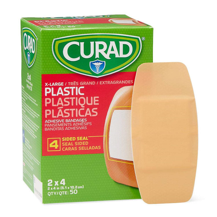 CURAD Plastic Bandages - X-Large 2" x 4" (50-ct)