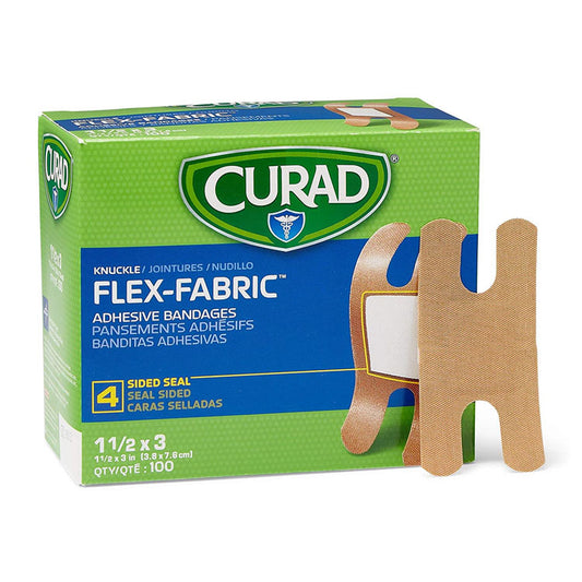 CURAD Flex-Fabric Bandages - Knuckle 1 1/2" x 3" (100-ct)