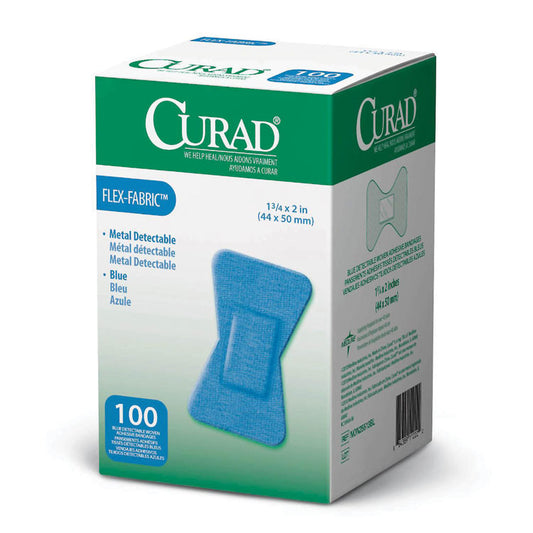 CURAD Flex-Fabric Food Service Bandages - Fingertip 1 3/4" x 2" (100-ct)