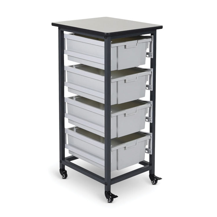 Mobile Bin Storage Carts - with 4 Large Bins