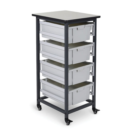 Mobile Bin Storage Carts - with 4 Large Bins