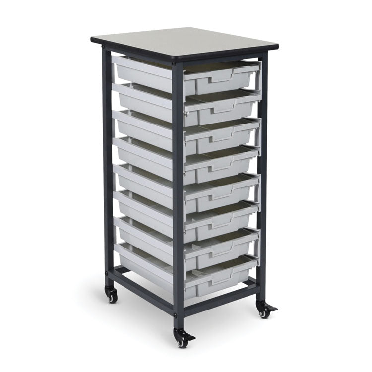 Mobile Bin Storage Carts - with 8 Small Bins