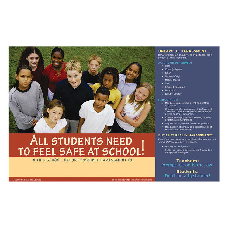 All Students Need To Feel Safe At School! Posters - Group (Horizontal)