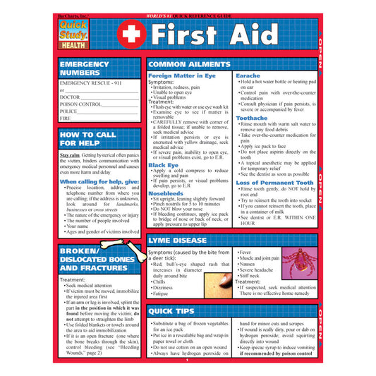 QuickStudy Laminated Reference Guides - First Aid