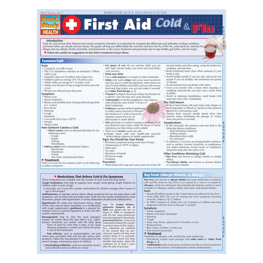 QuickStudy Laminated Reference Guides - First Aid: Cold & Flu