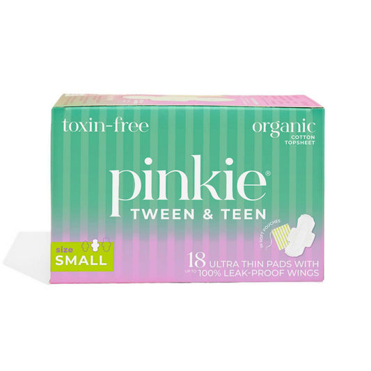 Pinkie Tween & Teen Organic Ultra Thin Pads with Wings, Small (18-ct)