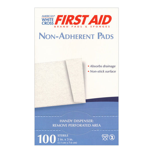 American White Cross Sterile Non-Adherent Gauze Pads - 2" x 3" (100-ct)