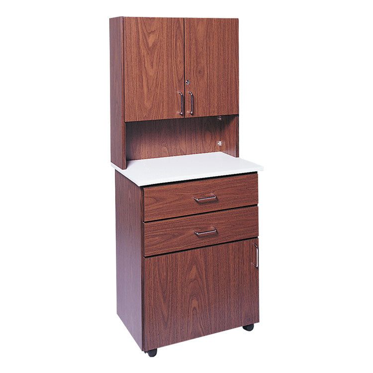 Portable Two-Drawer Treatment Cabinet with Hutch