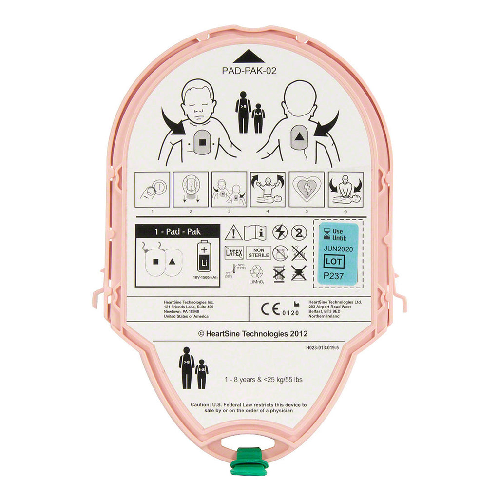 HeartSine Samaritan PAD 350P, 360P & 450P AED - Pediatric Pad-Pak (Electrodes & Battery)
