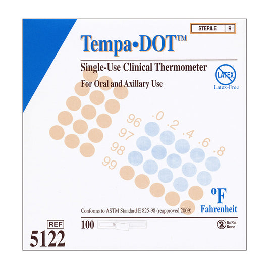 Tempa-Dot Single-Use Clinical Thermometers - Non-Sterile (100-ct)