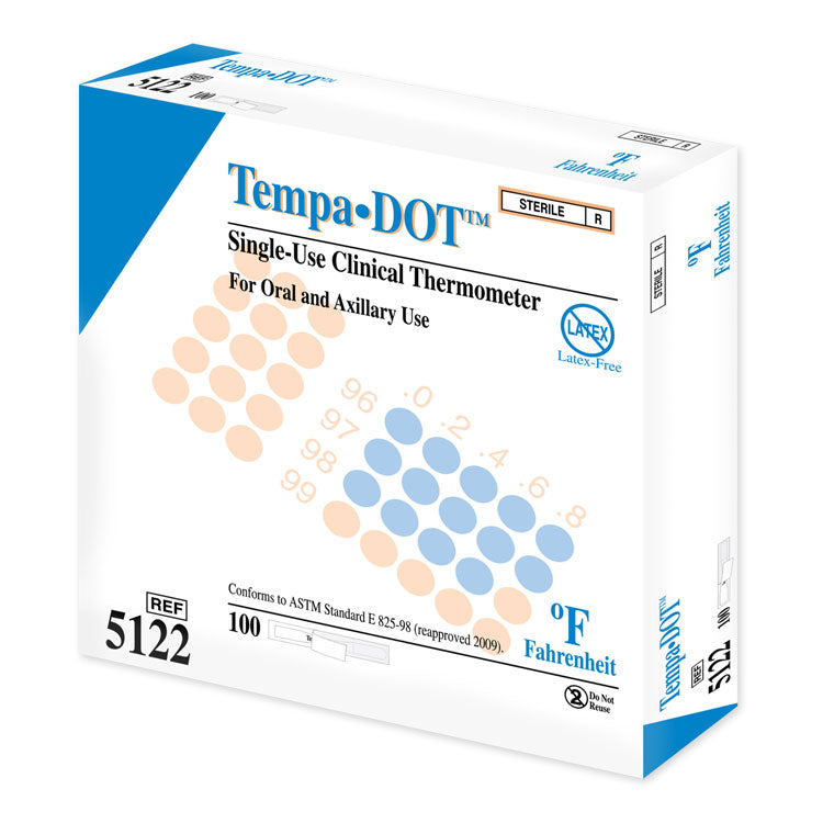 Tempa-Dot Single-Use Clinical Thermometers - Sterile (100-ct)