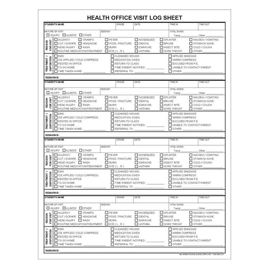 Health Office Visit Log Tear Pad (50-ct)