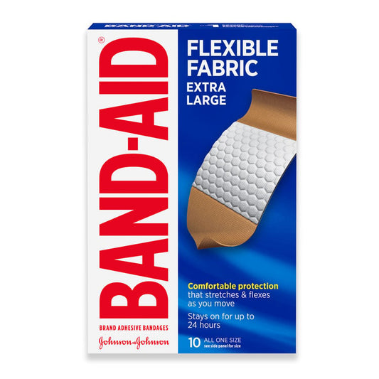 BAND-AID Flexible Fabric Strips - X-Large 1 3/4" x 4" (10-ct)