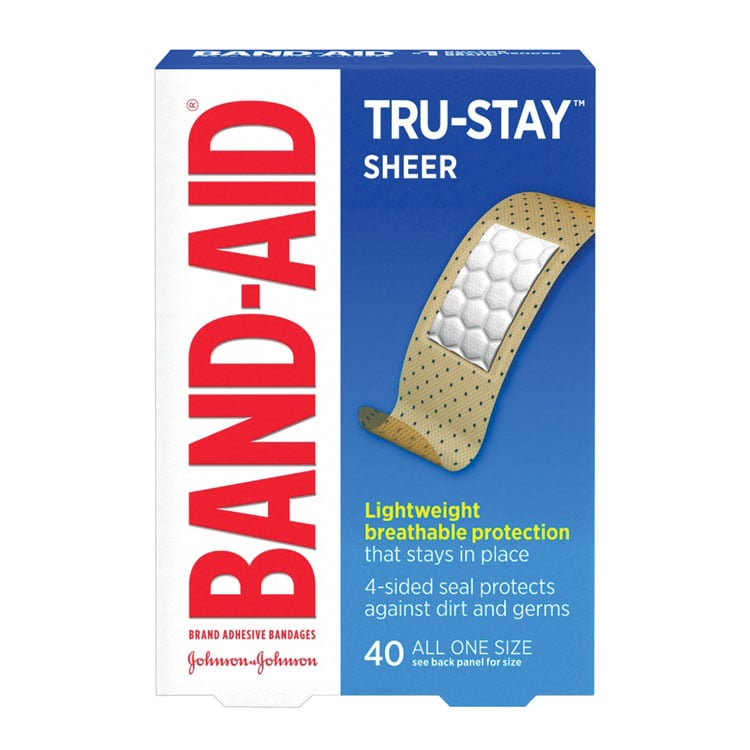 BAND-AID Brand TRU-STAY Sheer Bandages - 3/4" x 3" (40-ct)