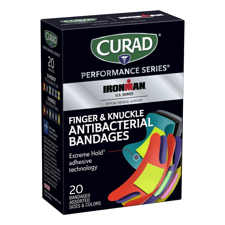 CURAD Performance Antibacterial Fabric Bandages - Finger & Knuckle (20-ct)