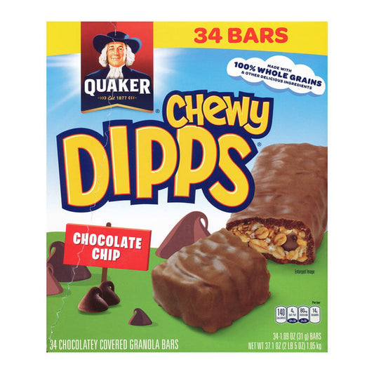 Chewy Dipps Chocolate Chip Granola Bars (34-ct)