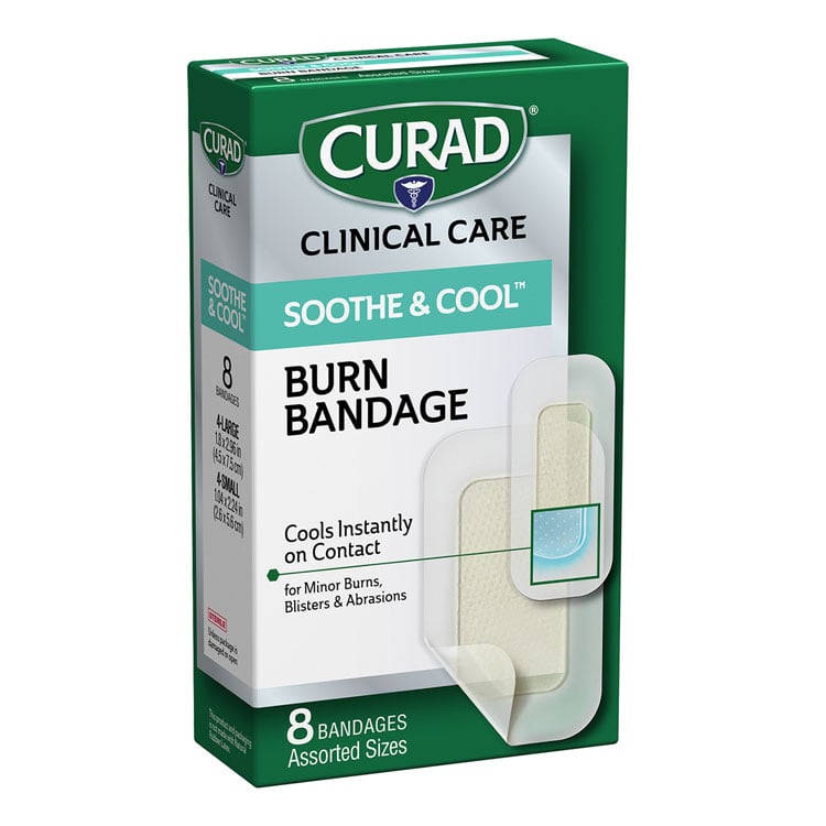 CURAD Soothe & Cool Waterproof Hydrogel Burn Bandages (8-ct)