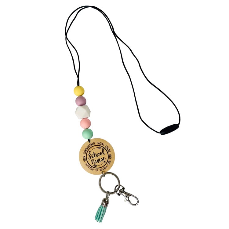 Beaded School Nurse Lanyard (Pastel)