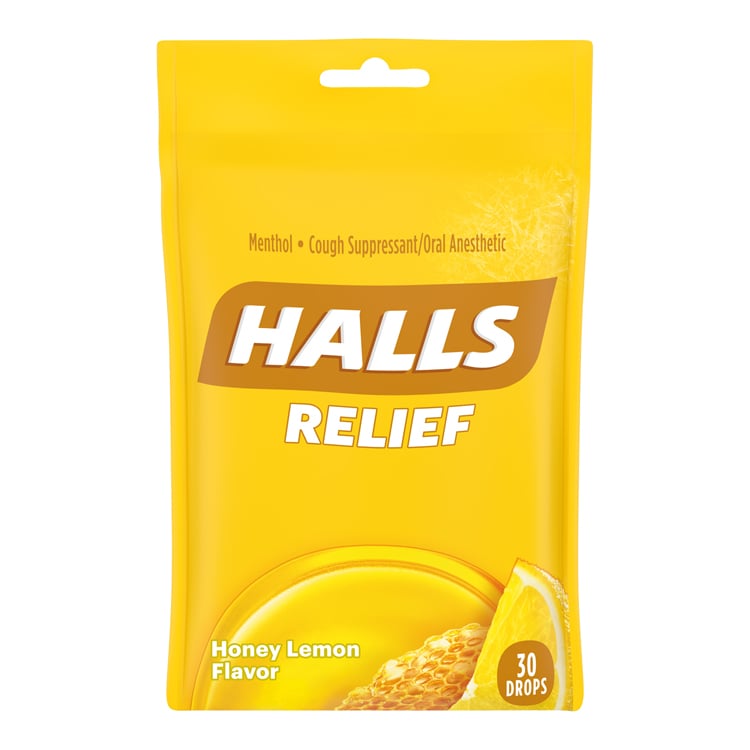 Halls Cough Drops - Honey Lemon (30-ct)