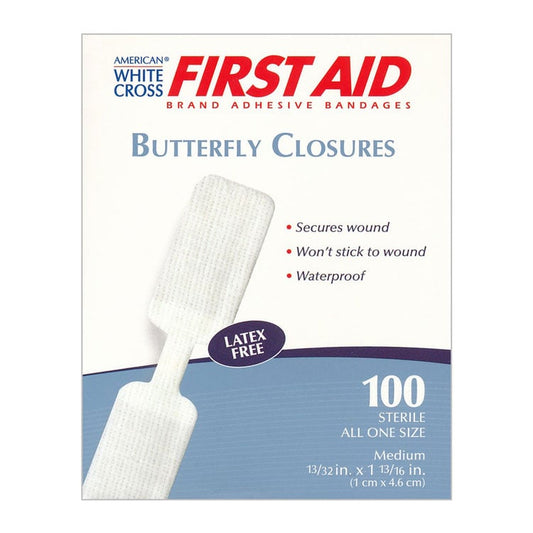 American White Cross Bandages - Sterile Butterfly Closures (100-ct)