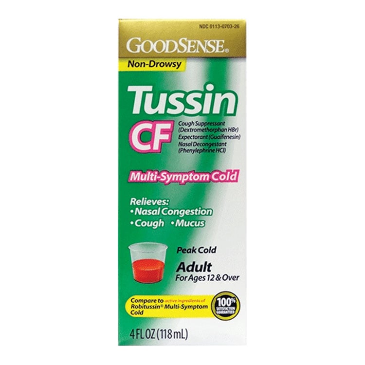 GoodSense Tussin Cough Syrup - CF Multi-Symptom Cold (4 oz)